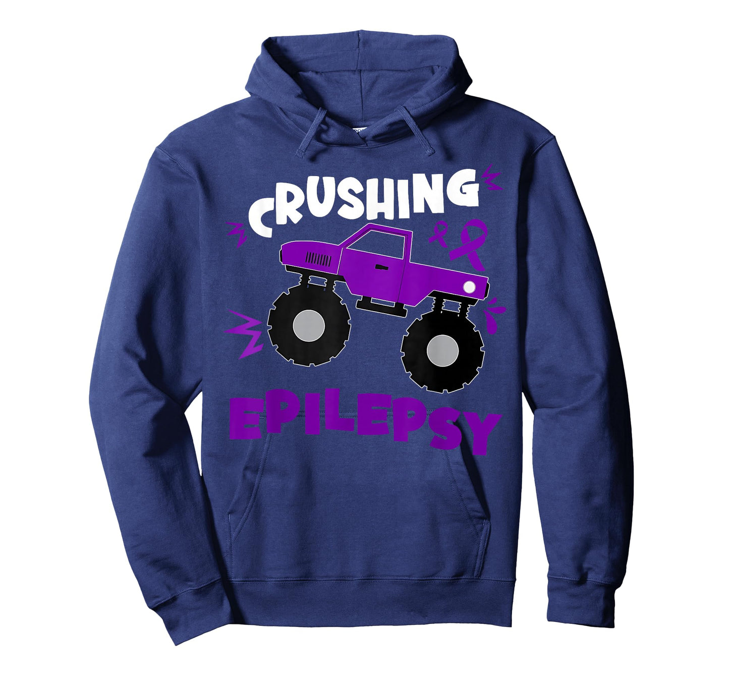 Crushing Epilepsy Awareness Purple Ribbon Monster Truck T-Shirt