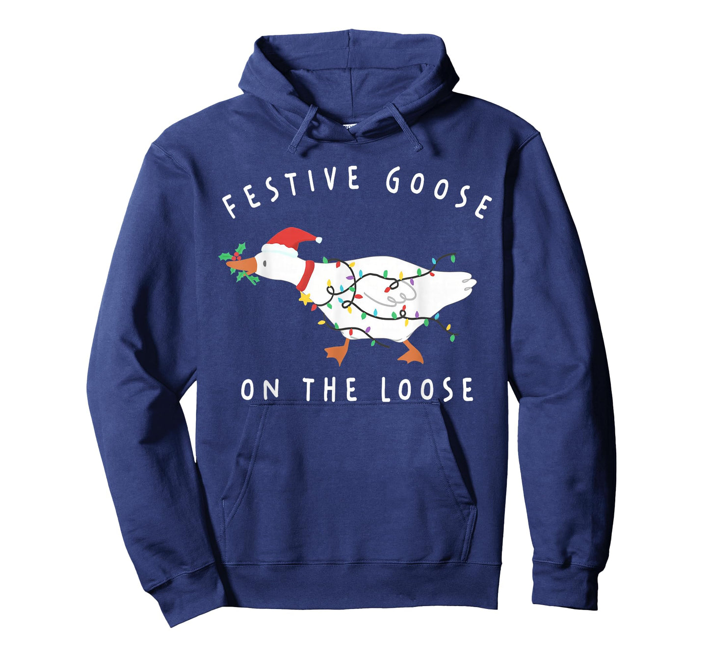 Festive Goose On The Loose Funny Silly Goose Retro Christmas T-Shirt