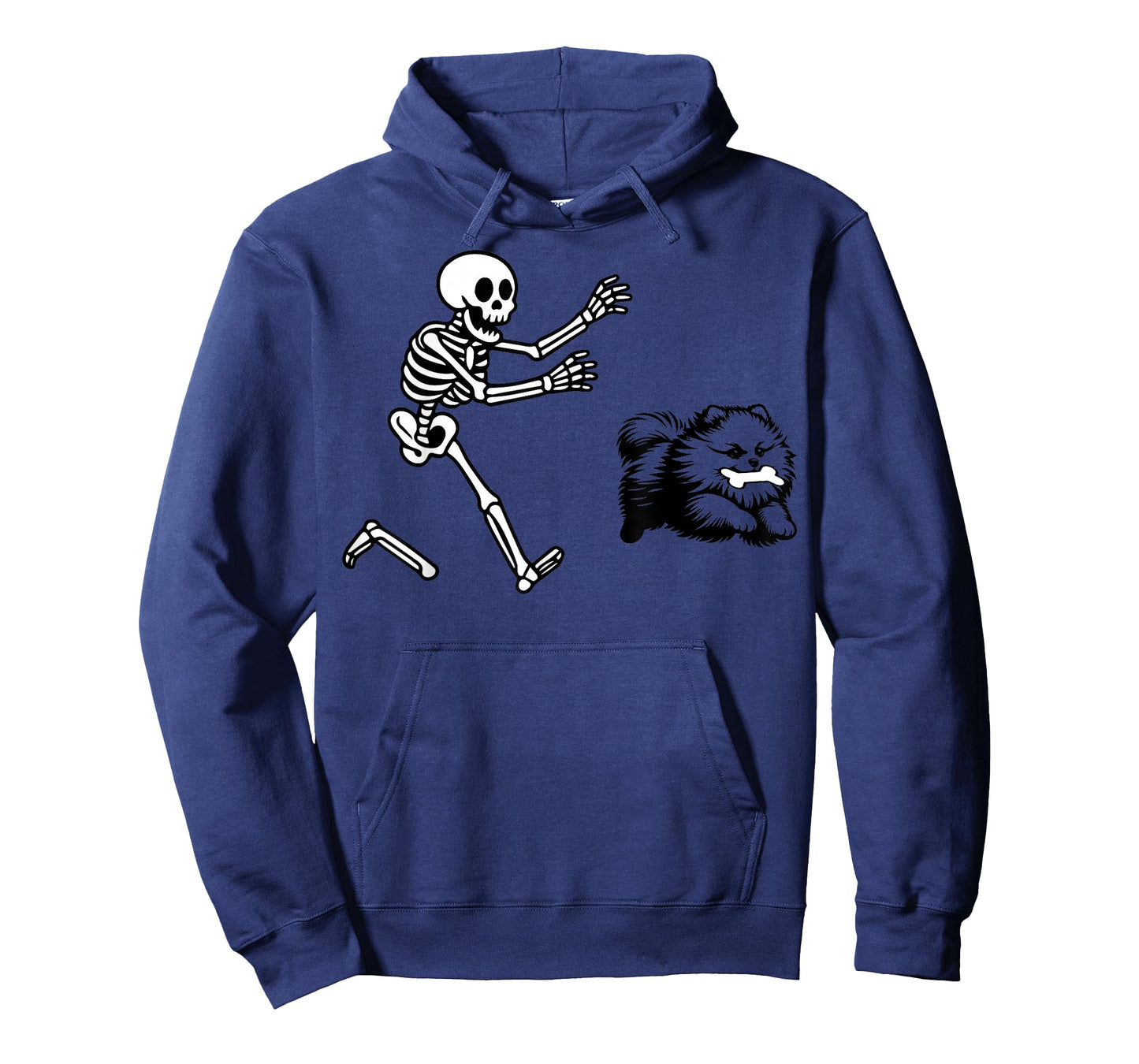 Funny Pomeranian Running Skeleton Halloween T-Shirt