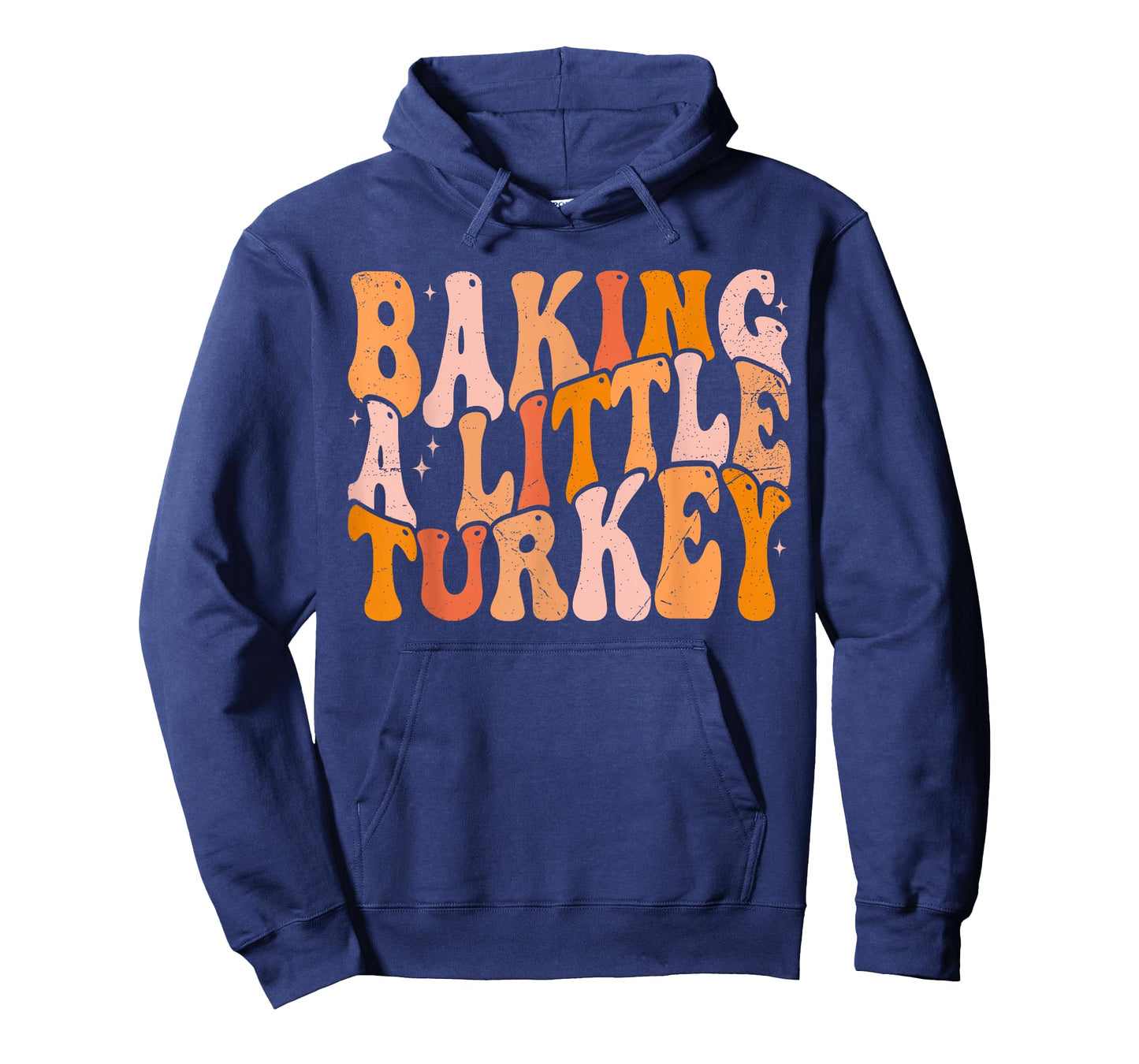 Retro Groovy Baking a Little Turkey Thanksgiving Pregnancy T-Shirt