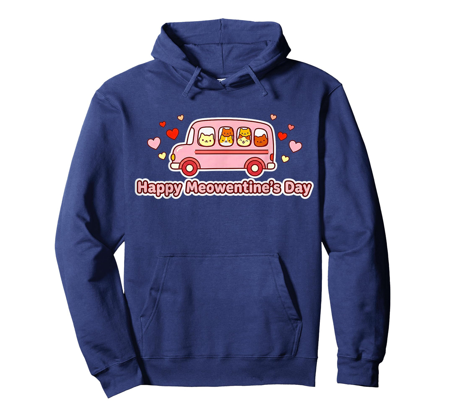 Happy Meowentine’s Day – Funny Cats Riding School Bus Design T-Shirt