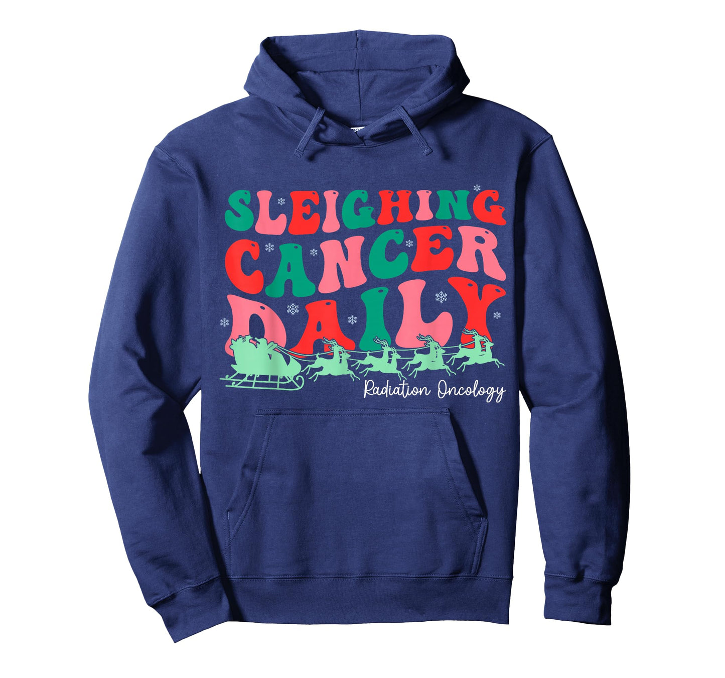 Sleighing Cancer Daily Radiation Oncology Christmas Therapy T-Shirt