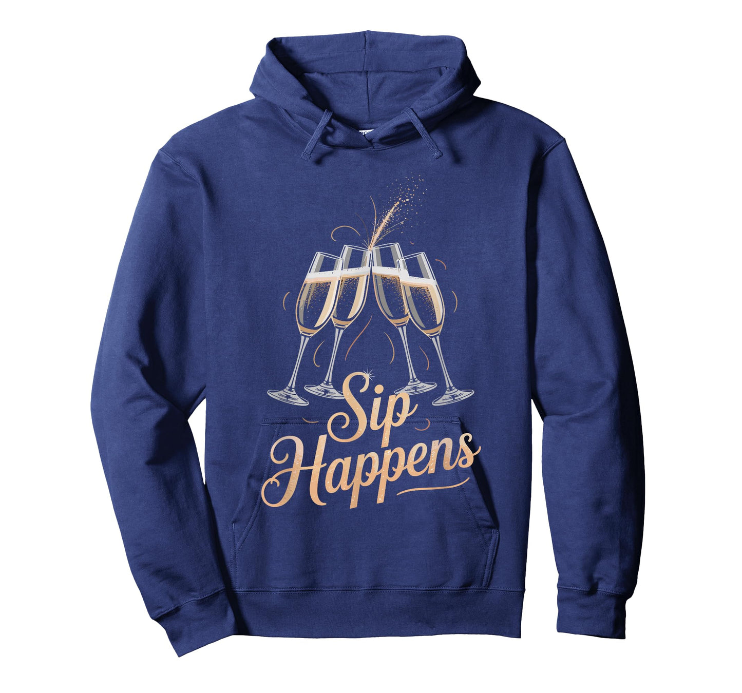 Sip Happens Funny Toast Sparkle Party Design T-Shirt