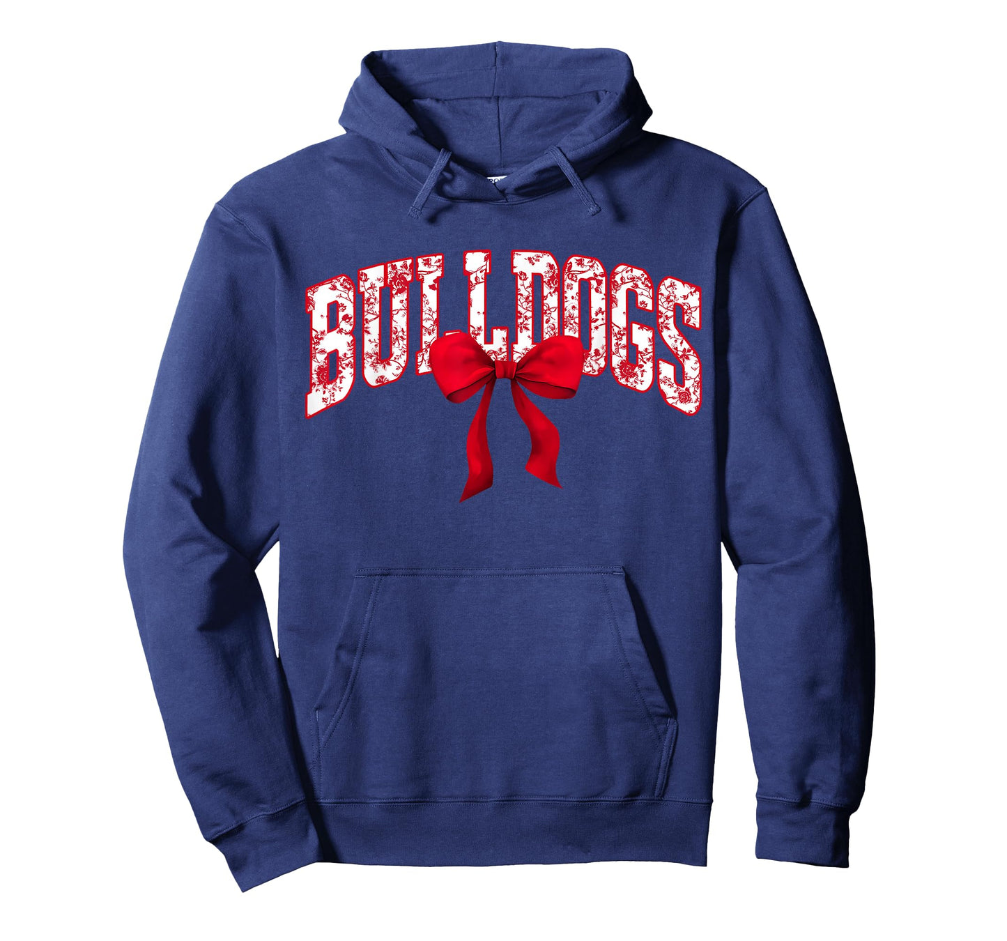 Bulldogs Floral Toile Red Coquette Bow Girls Womens Kids T-Shirt