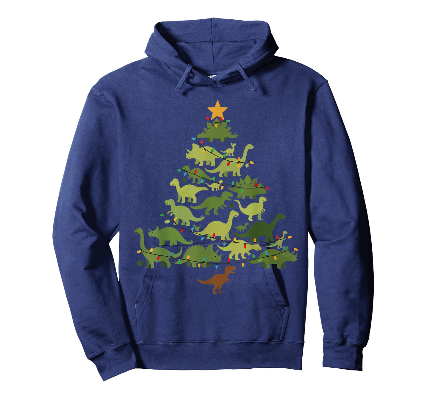 Cute Dino Christmas Tree Merry Dinomas Xmas Lights Boy Kids T-Shirt