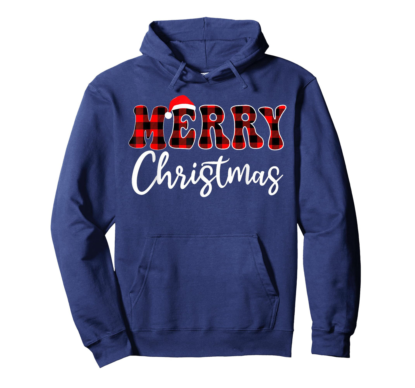 Merry Christmas with Black and Red Plaid Family Men Women T-Shirt