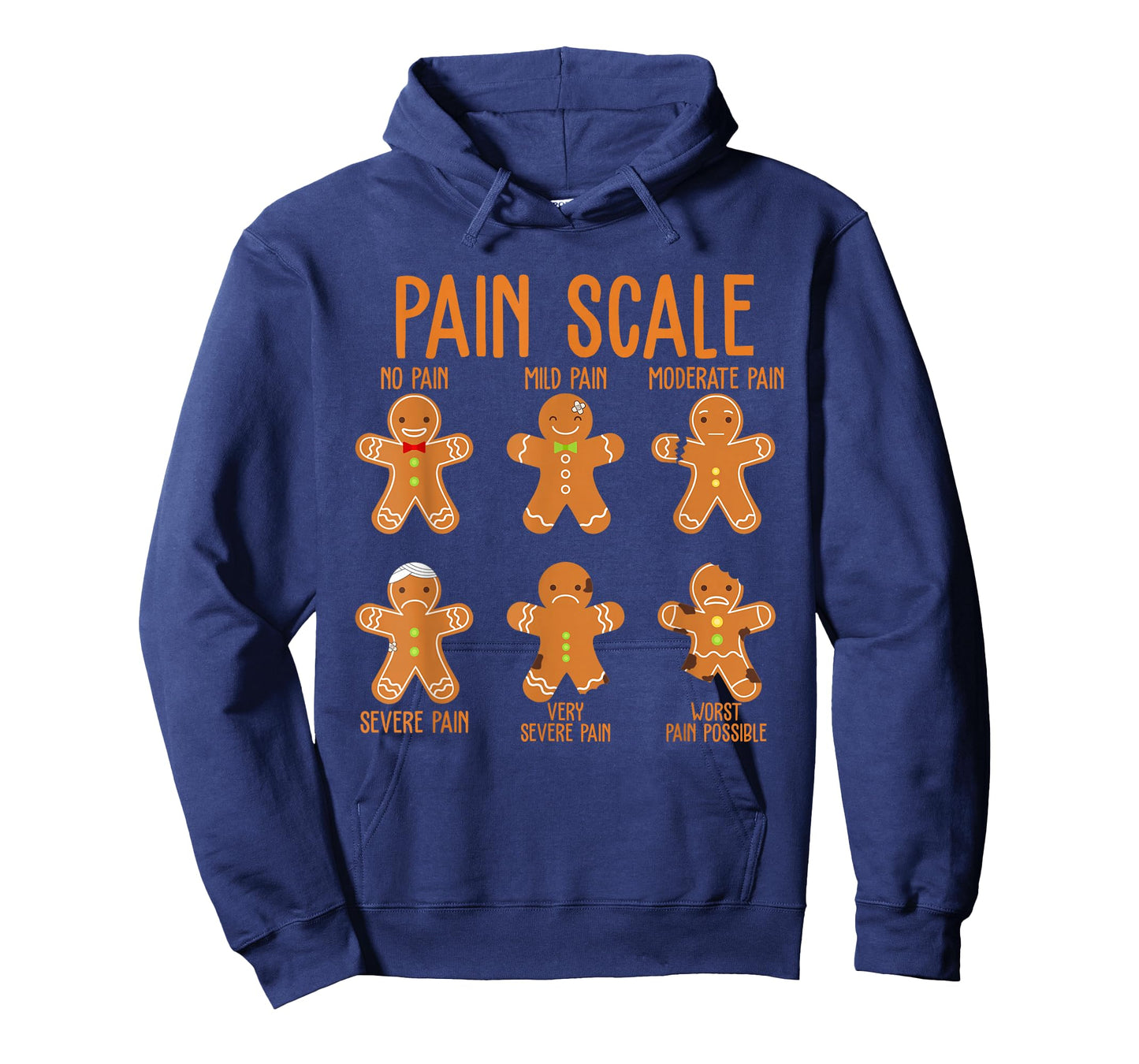 Retro Pain Scale Gingerbread Trauma Nurse Funny Christmas T-Shirt