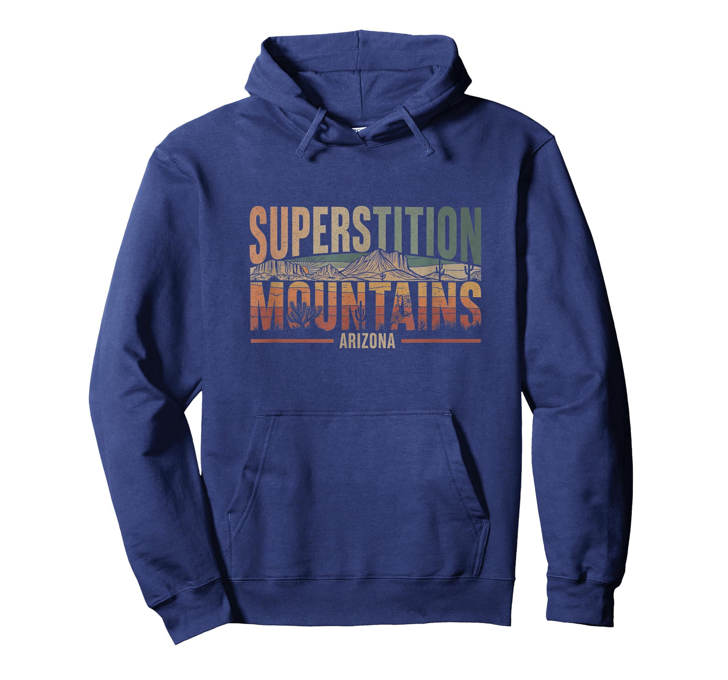 Retro Superstition Mountains Arizona Drawing Art Design T-Shirt