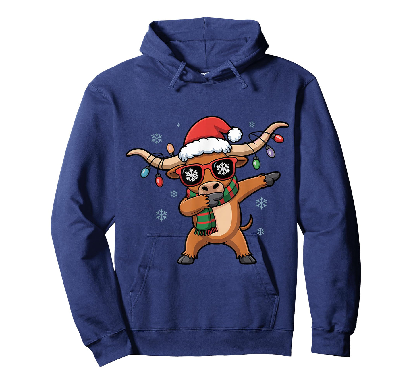 Dabbing Longhorn Christmas Funny Holiday Design T-Shirt
