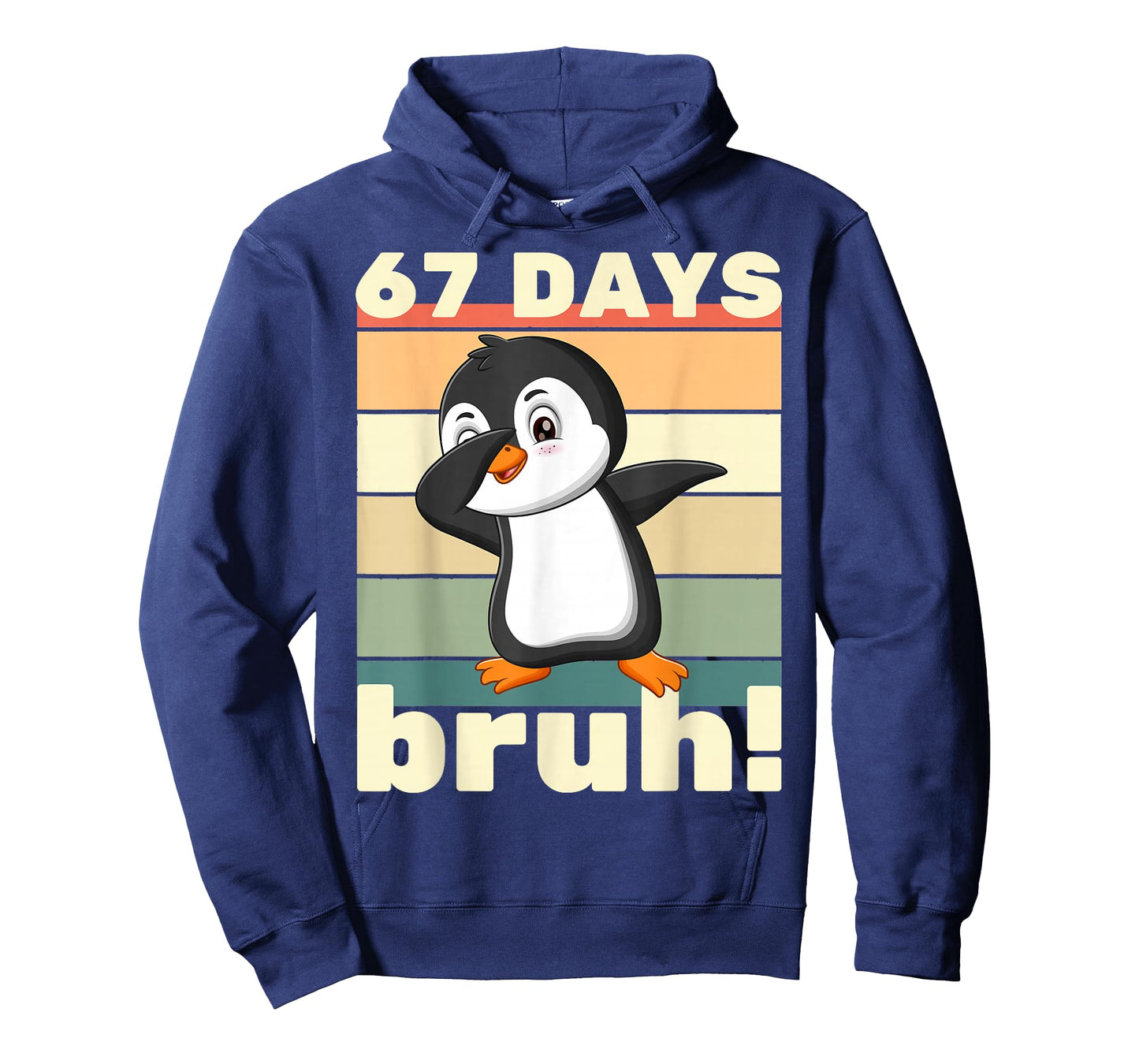 67 Days of School Bruh Funny Meme Kids Boys Dabbing Penguin T-Shirt