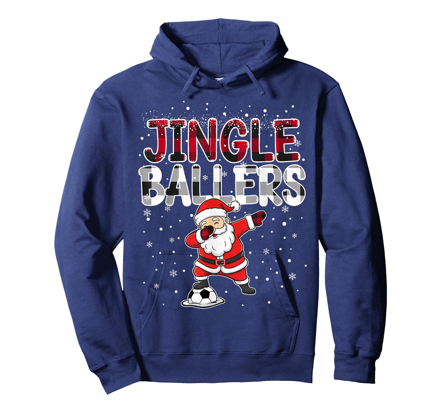 Jingle Ballers Santa Football Christmas Soccer Plaid T-Shirt