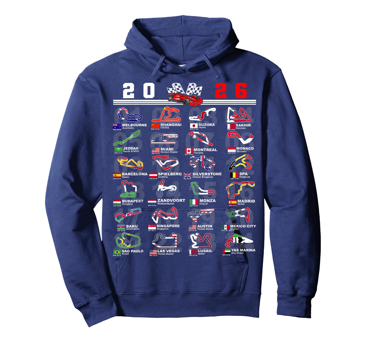 Race Car Enthusiast Motorsport Racing Fan World Flags T-Shirt