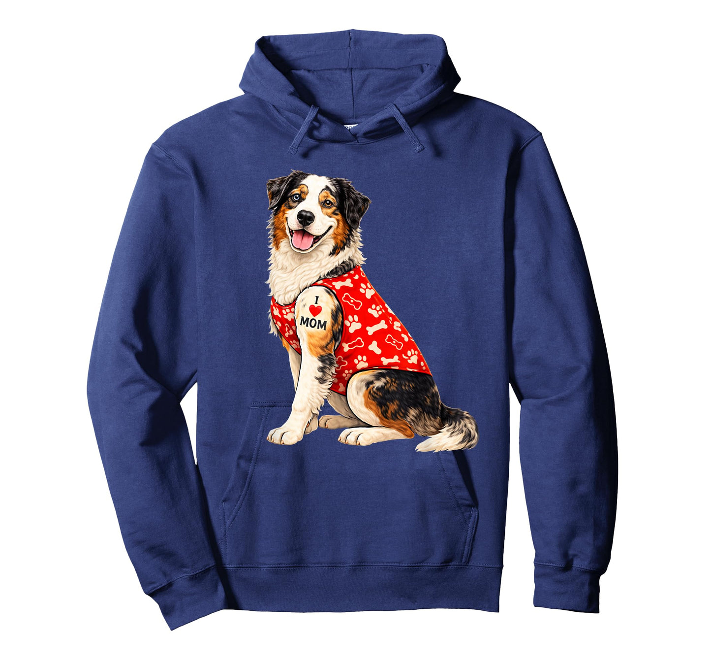 Australian Shepherd Mom I Love Mom Heart Tattoo Aussie. T-Shirt