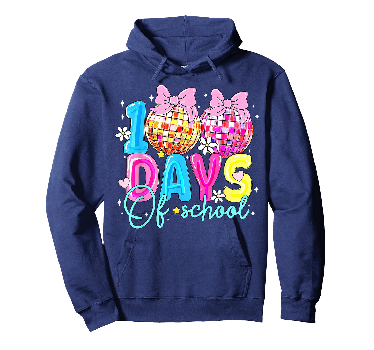 100 Days of School Disco Ball Coquette Bow Girl Kid Teacher T-Shirt
