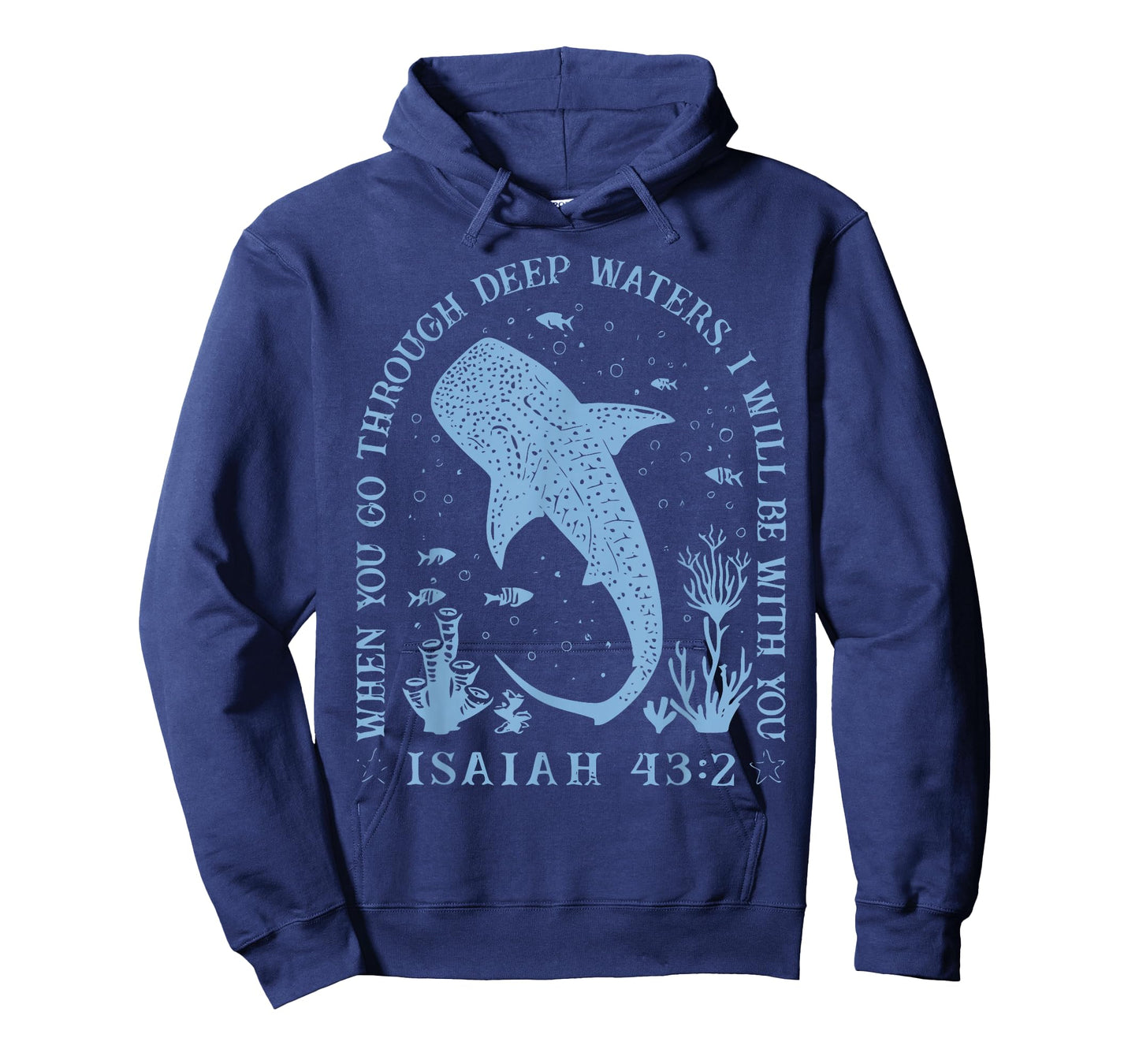 Isaiah 43:2 Beach Whale Shark Christian Jesus Ready to Press T-Shirt