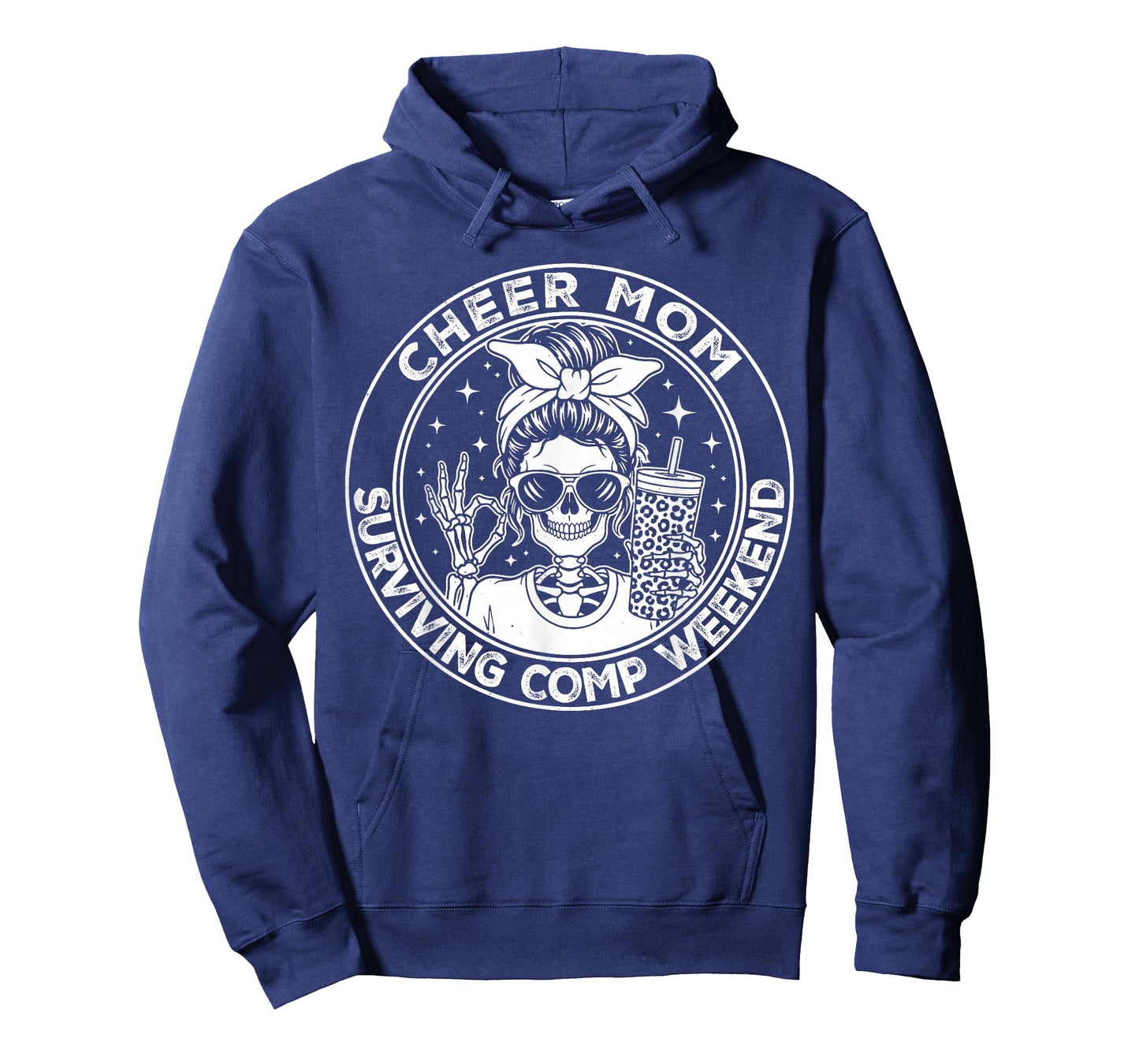 Cheer Mom Surviving Comp Weekend Funny Cheerleading Skeleton T-Shirt