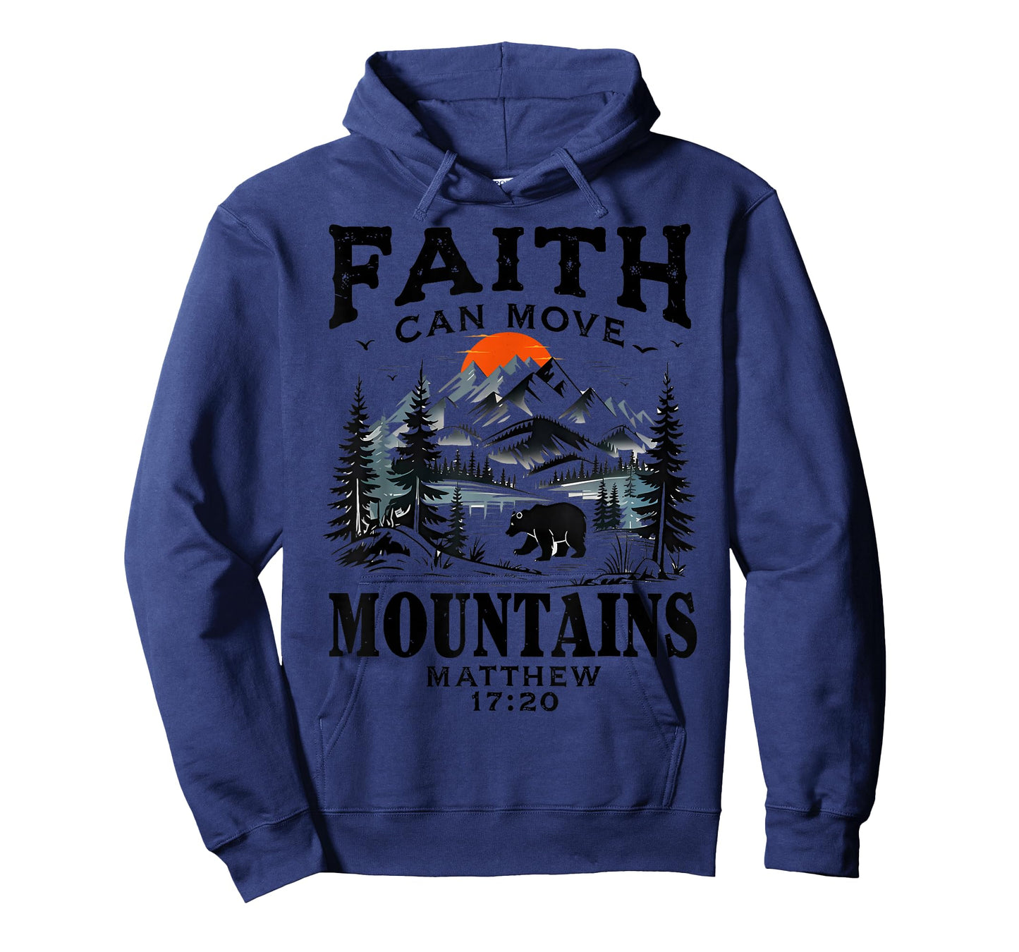 Faith Can Move Mountains Religious Christian Sunset Camping T-Shirt