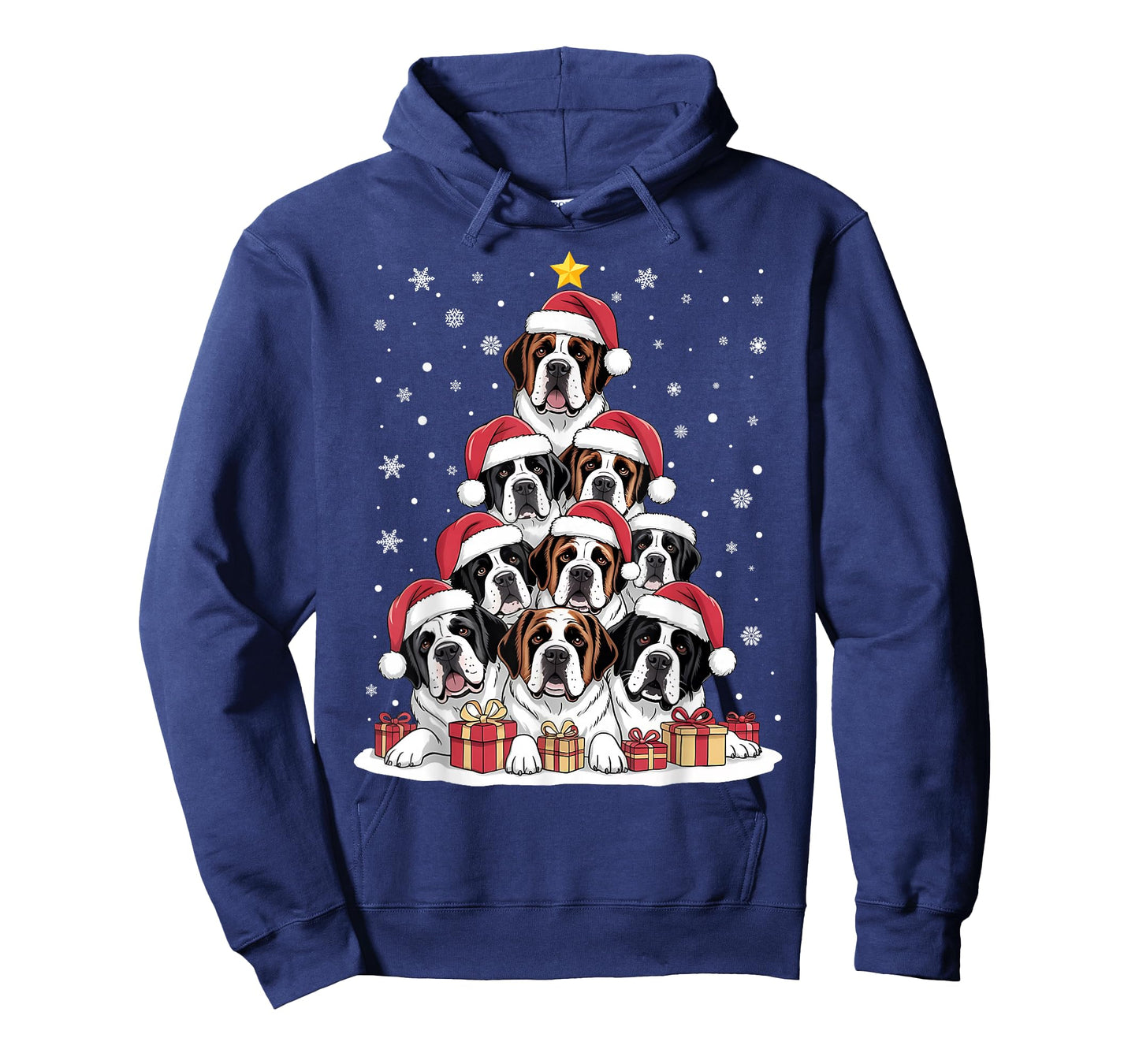 Saint Bernard Dog Christmas Tree Family Matching Xmas Pajama T-Shirt
