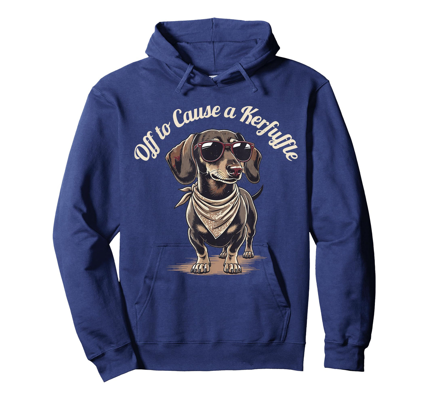 Funny Dachshund Off to Cause A Kerfuffle Retro Wiener Dog T-Shirt