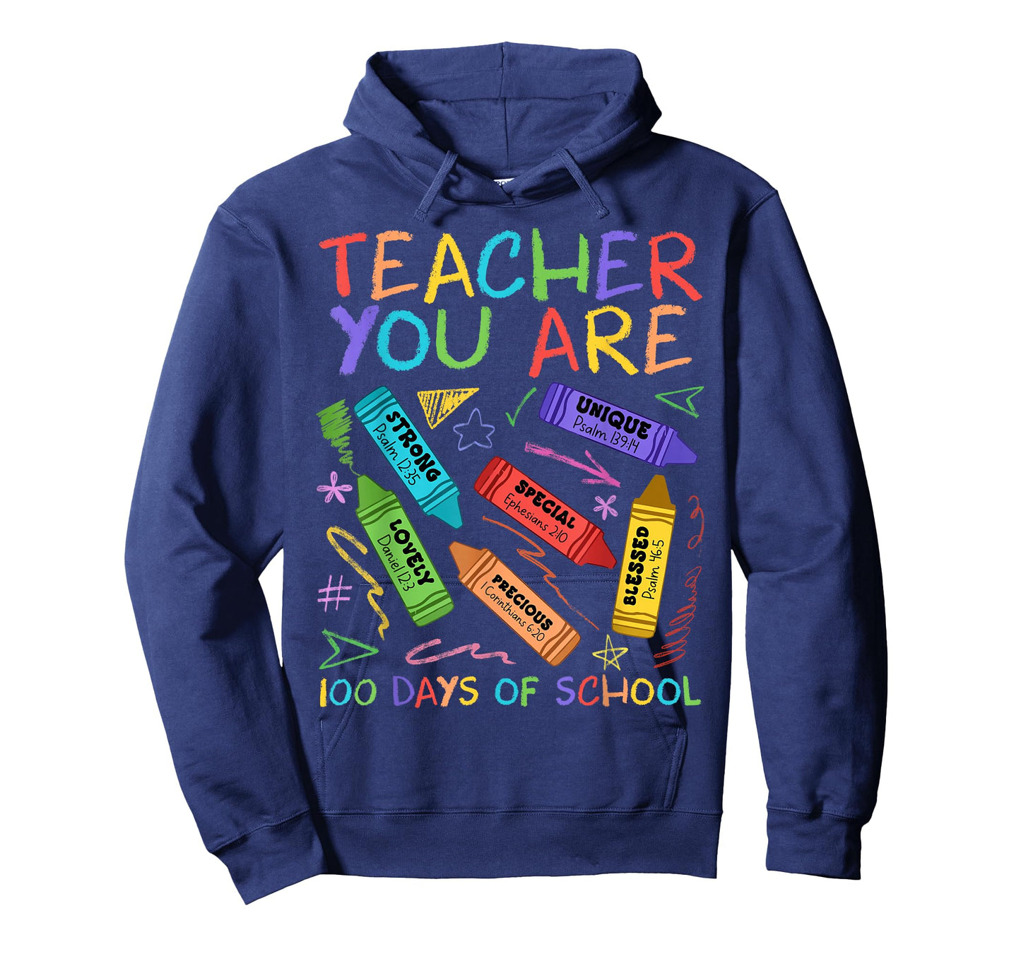Teacher You are Bible Inspiring 100 Days of School Crayon T-Shirt