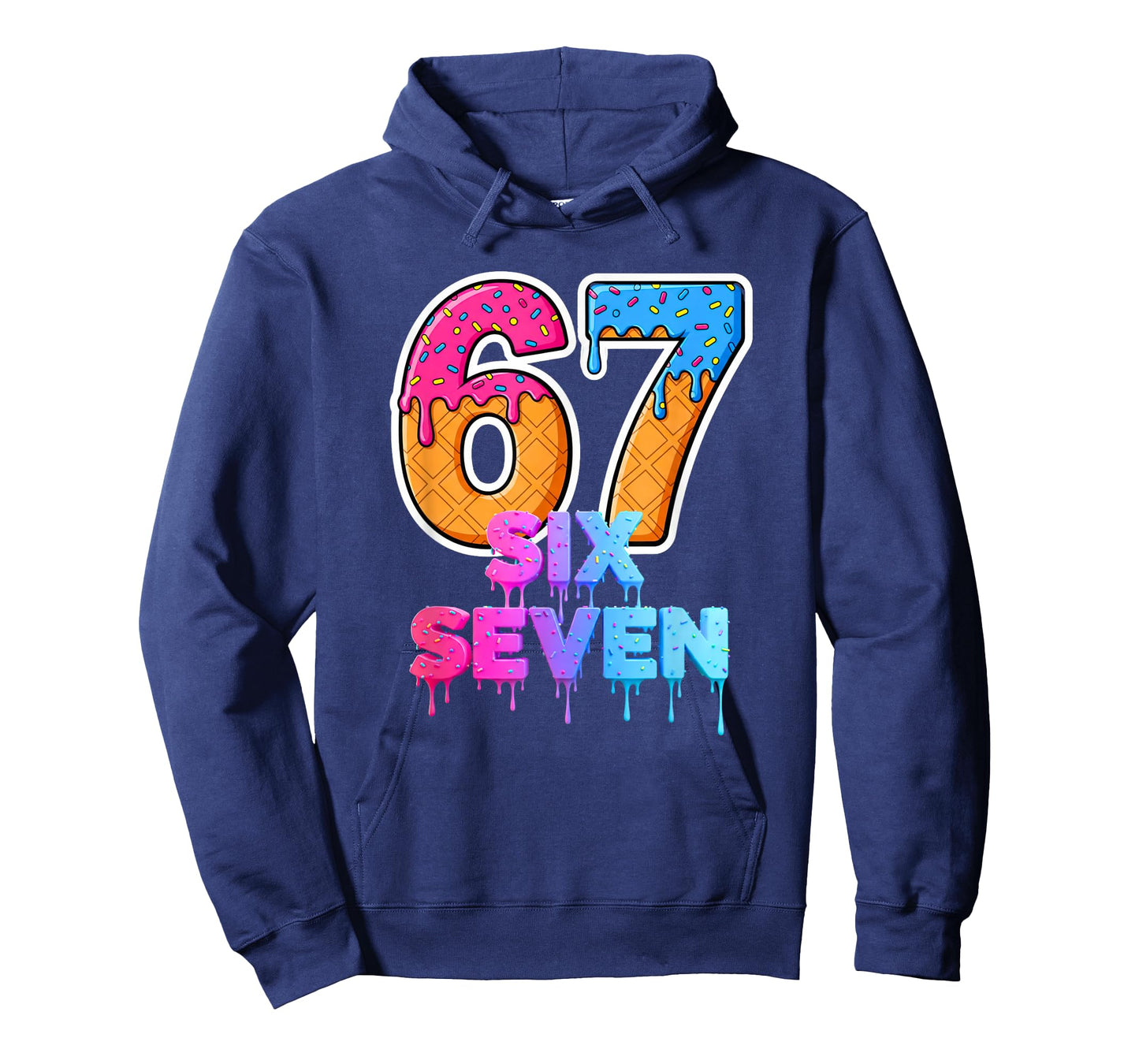 Six Seven Ice Cream Drip Gen Alpha Slang 6 7 Trending Meme T-Shirt
