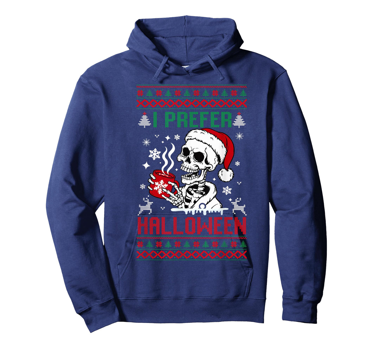 I Prefer Halloween Christmas Sweater Skeleton Ugly Xmas T-Shirt