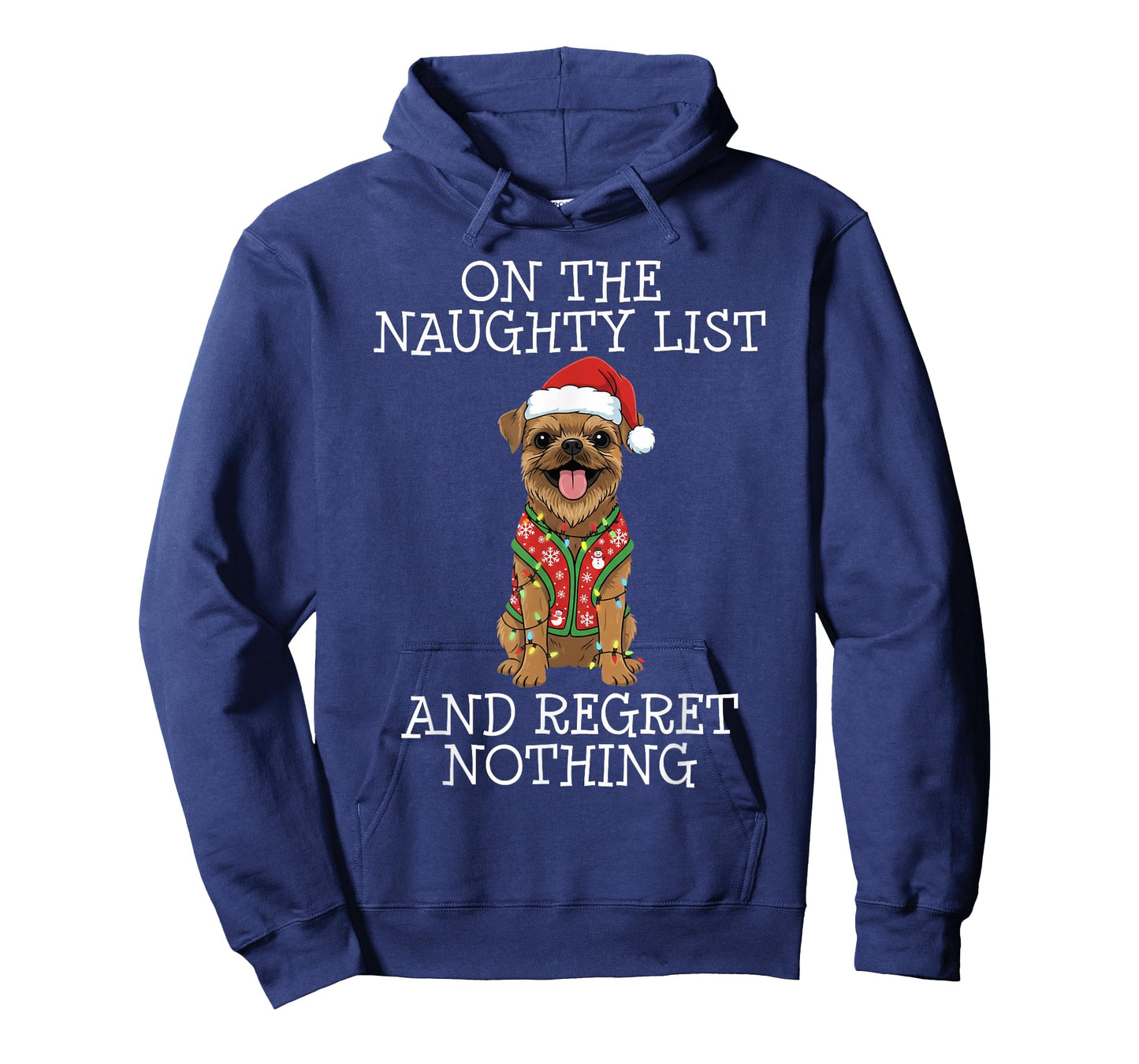 Funny Christmas Brussels Griffon Naughty List T-Shirt