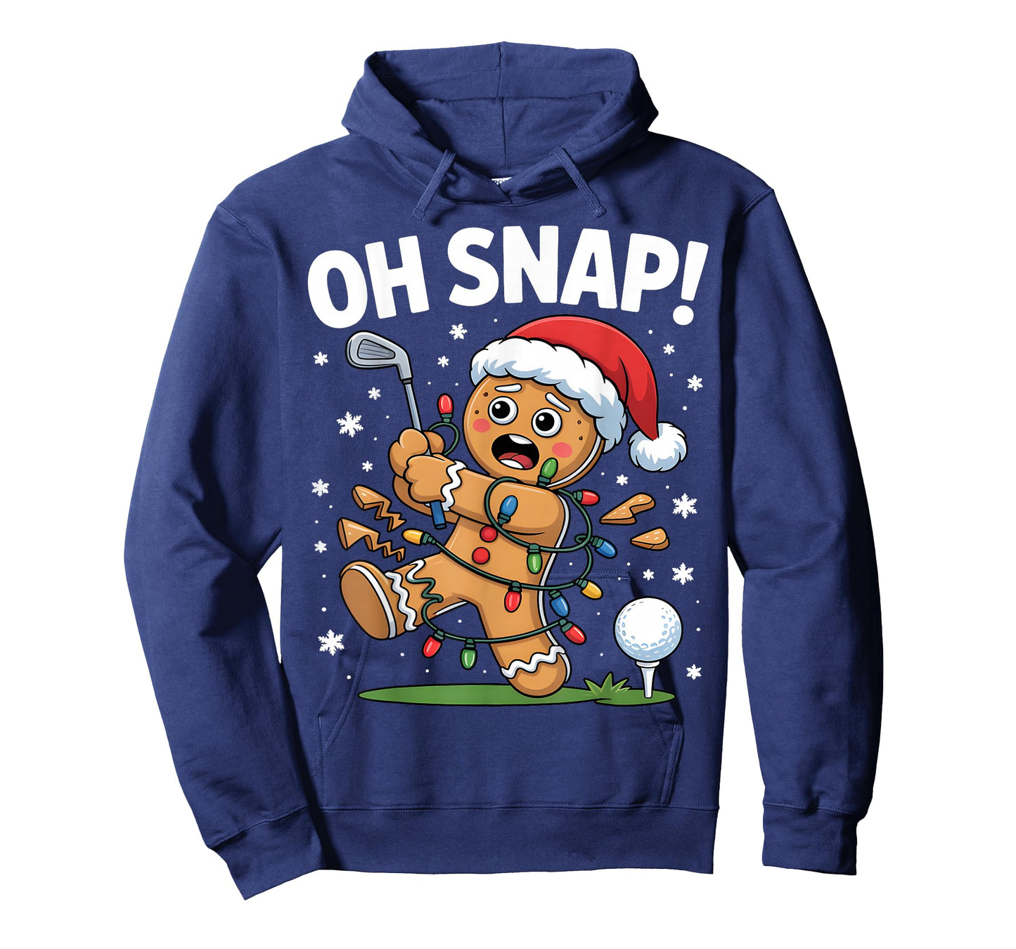 Oh Snap Gingerbreadman Golfer Golf Christmas Golfing T-Shirt