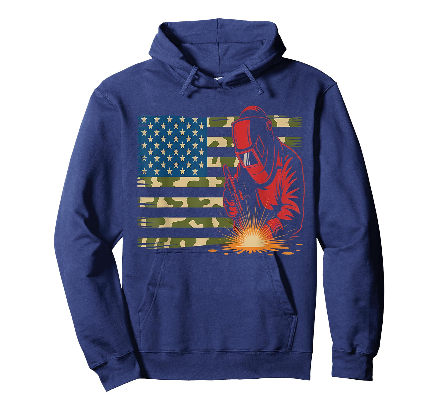 Welder Camo USA Flag T-Shirt - Patriotic Welding T-Shirt