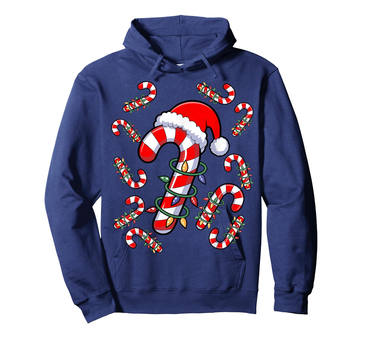 Red and White Candy Cane Santa Christmas Xmas Lights T-Shirt