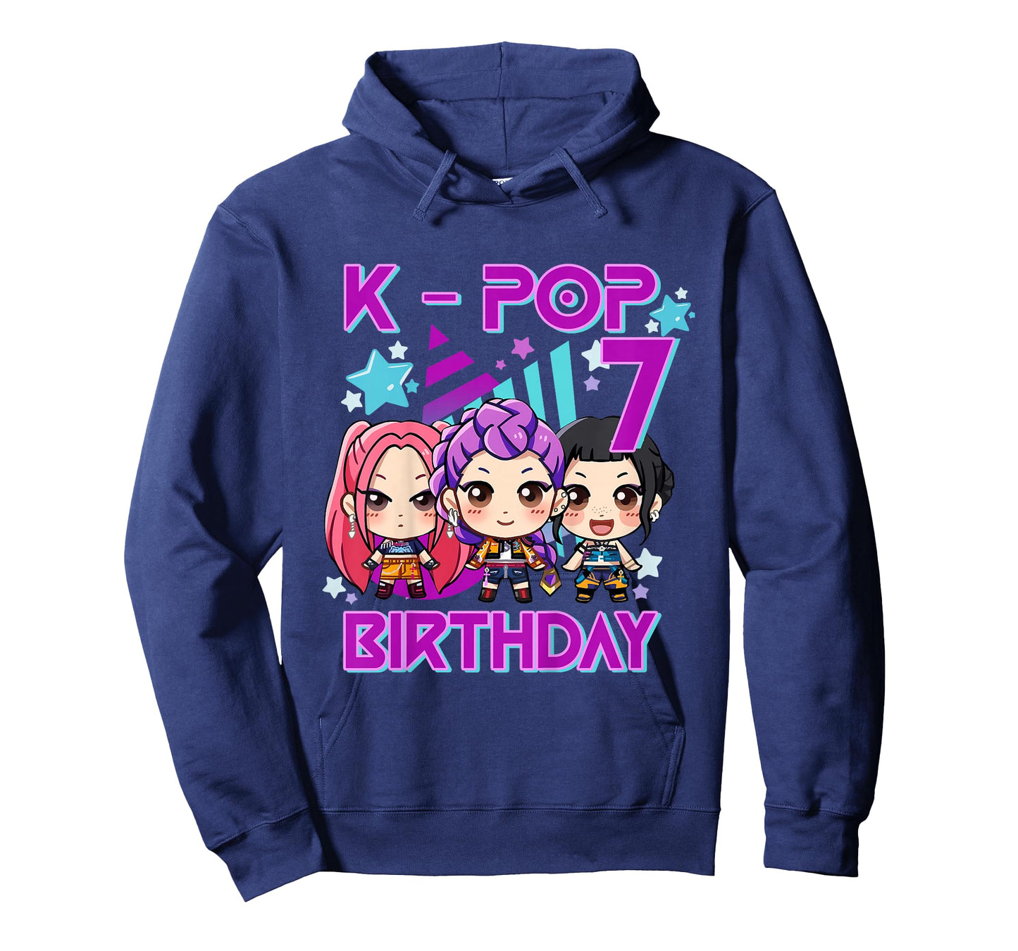 It's My 7th Birthday Cute Chibi Kpop Funny 7th Birthday Girl T-Shirt