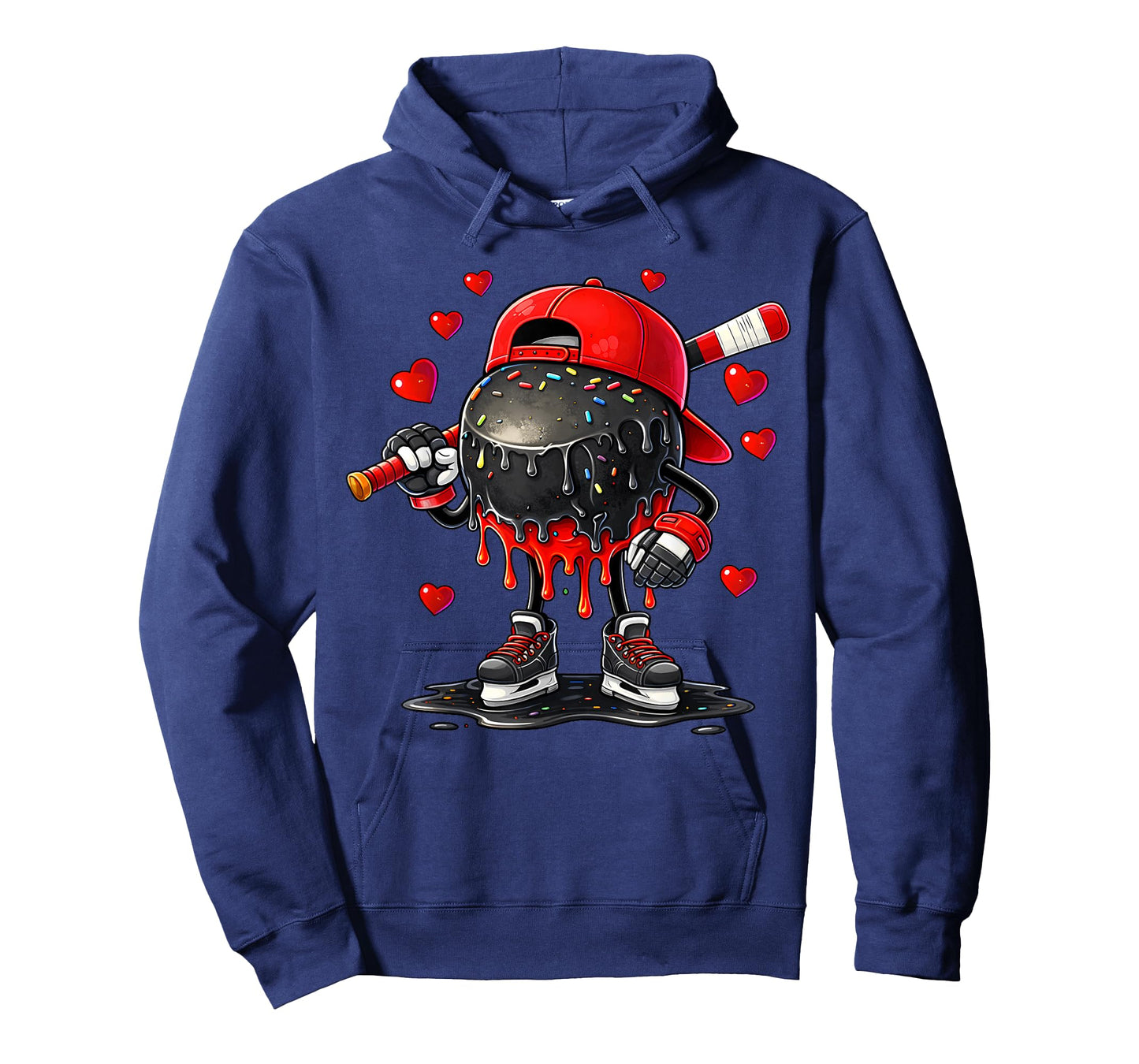 Valentine Hockey Heart Drip Sport Love Valentines Day Boys T-Shirt