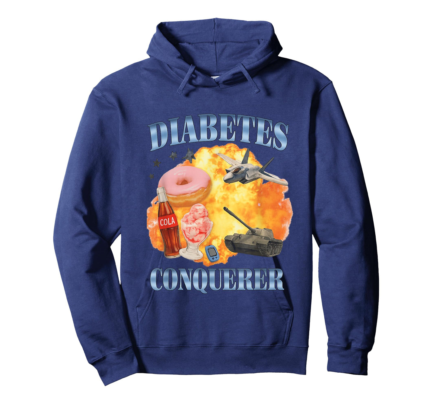 Diabetes Conqueror Funny Gen Z Brainrot Raunchy Meme Satire T-Shirt