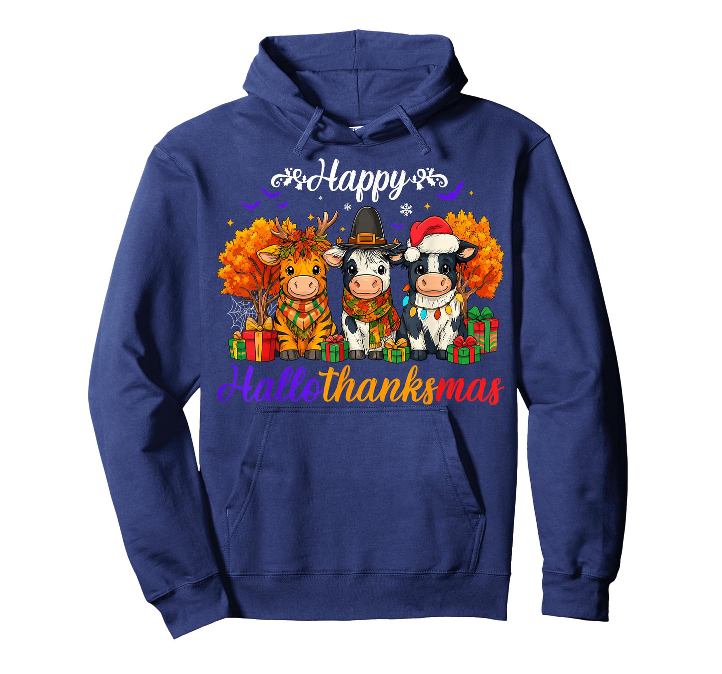 Happy HalloThanksMas Cows Gifts for Farmer T-Shirt