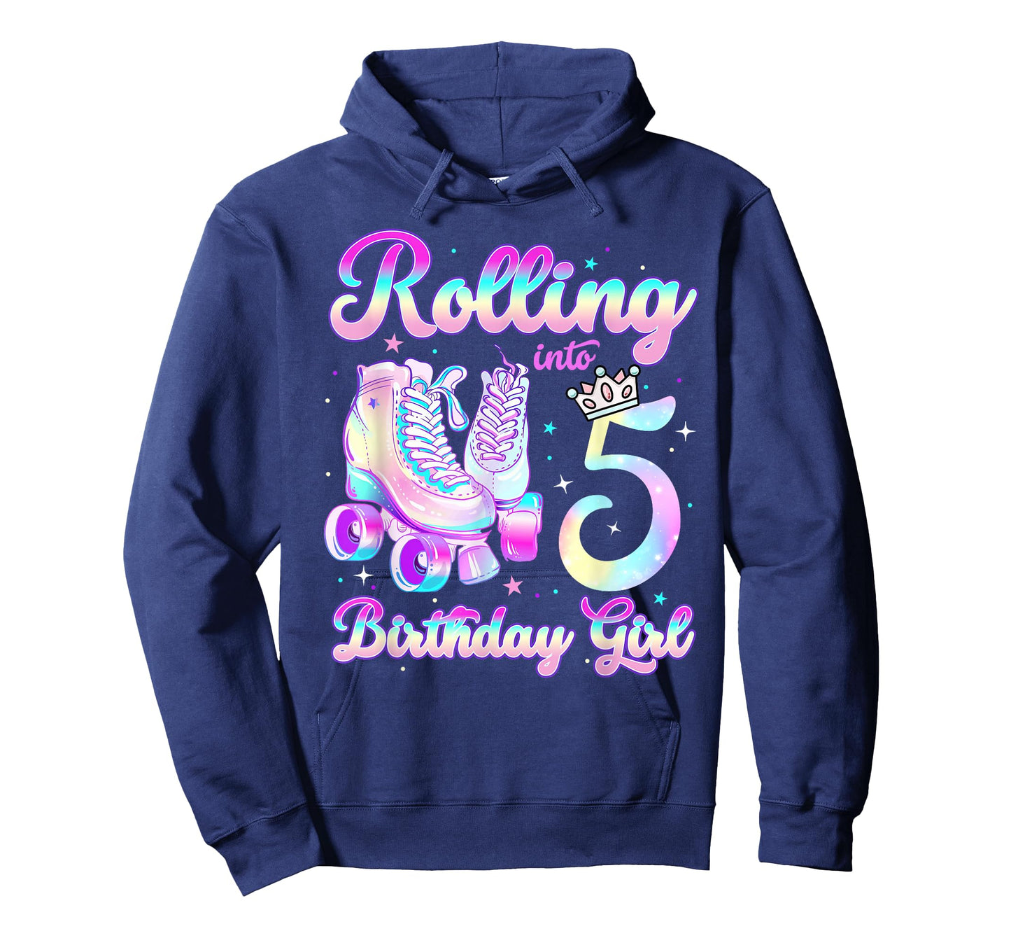 Kids Rolling Into 5 Roller Skating 5th Birthday Girls Party T-Shirt