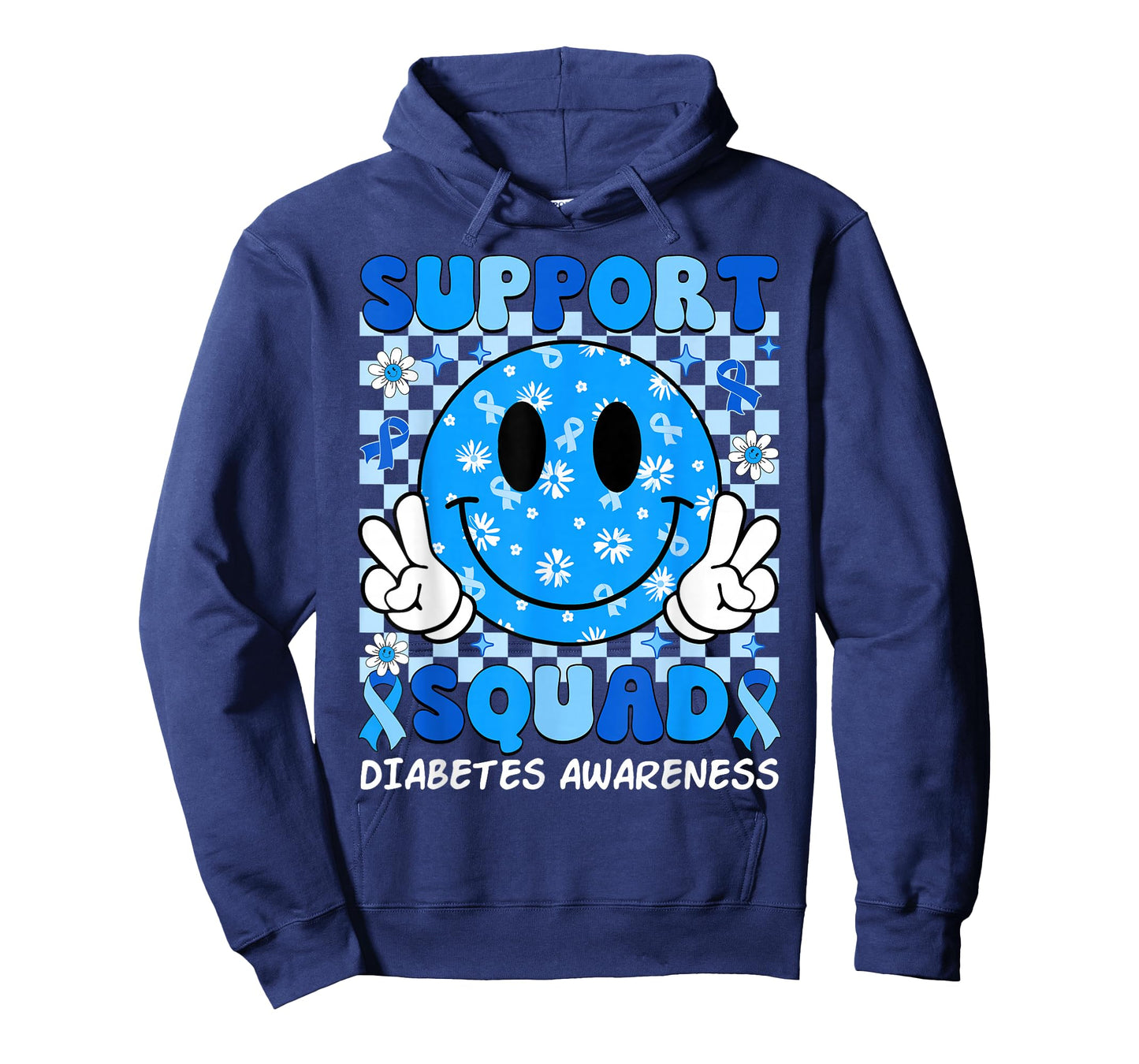 Support Squad Diabetes Awareness Shirt Blue Smile T1D Type 1 T-Shirt