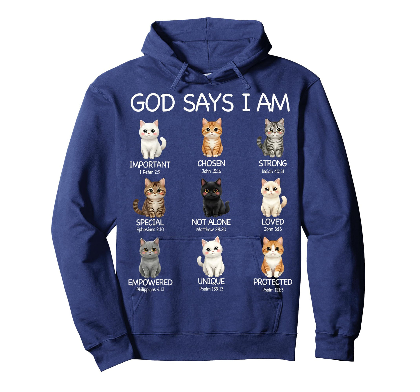 God Says I Am Cat Christian Girls Teens Kids Women Cat Lover T-Shirt