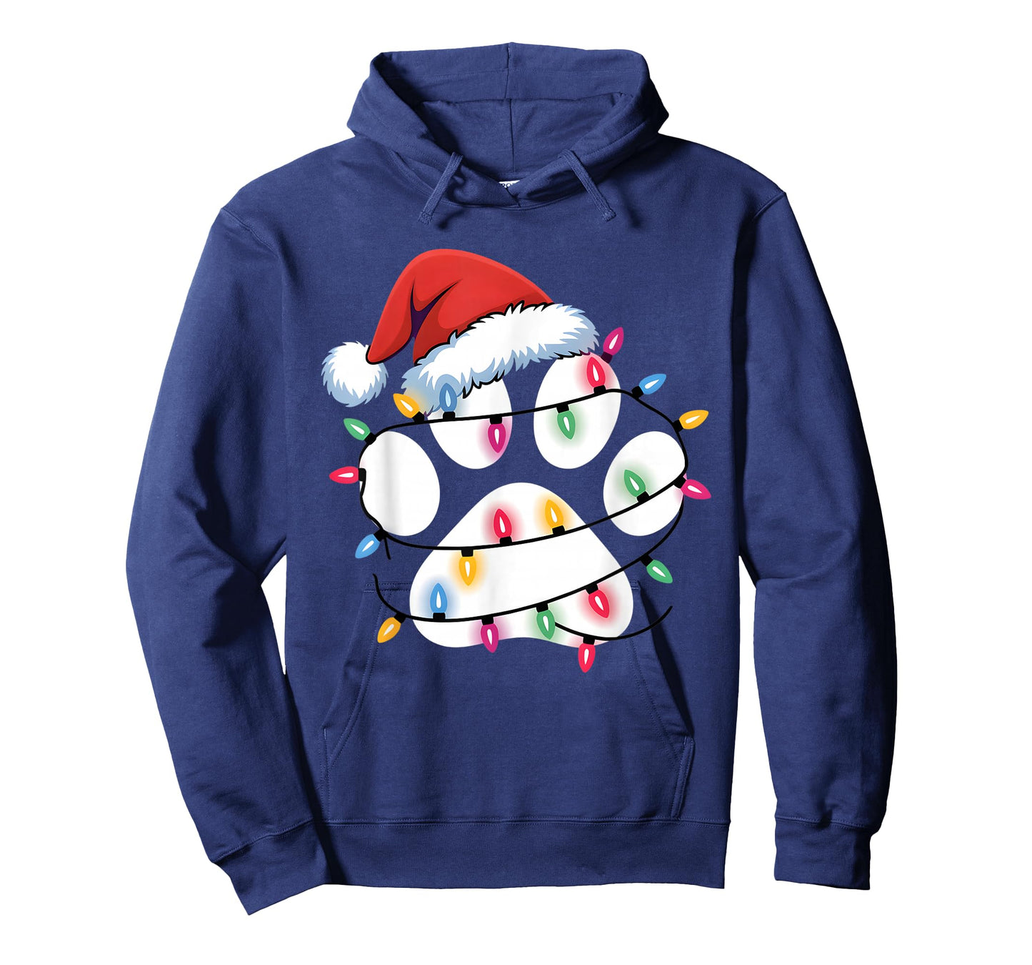 Dog Paw Print Christmas Funny Santa Puppy Women Men Girls T-Shirt