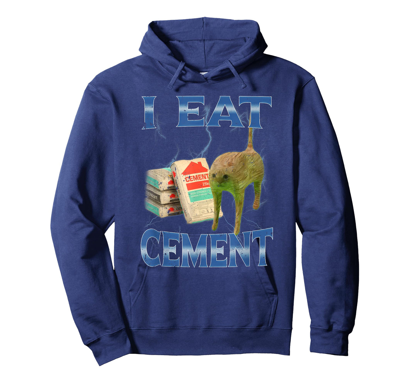 I Eat Cement Bag Cursed Cat Meme Brainrot T-Shirt