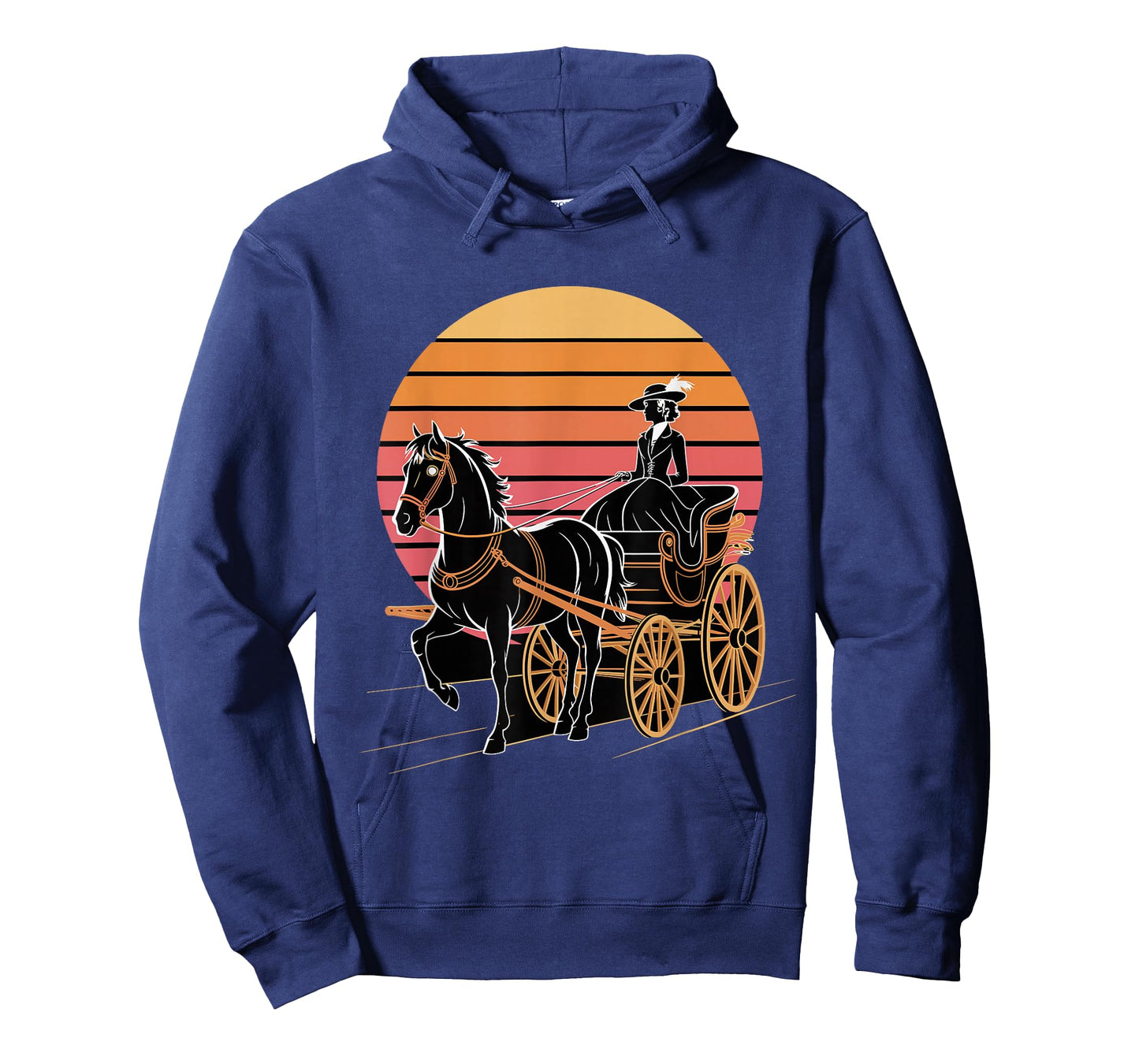 Victorian Lady Horse Carriage Retro Sunset T-Shirt