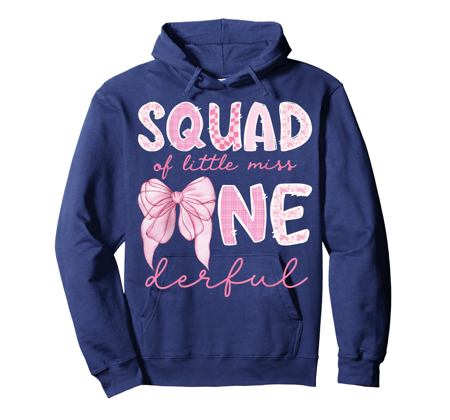 Squad of Little Miss Onederful First Birthday Girl Bow T-Shirt