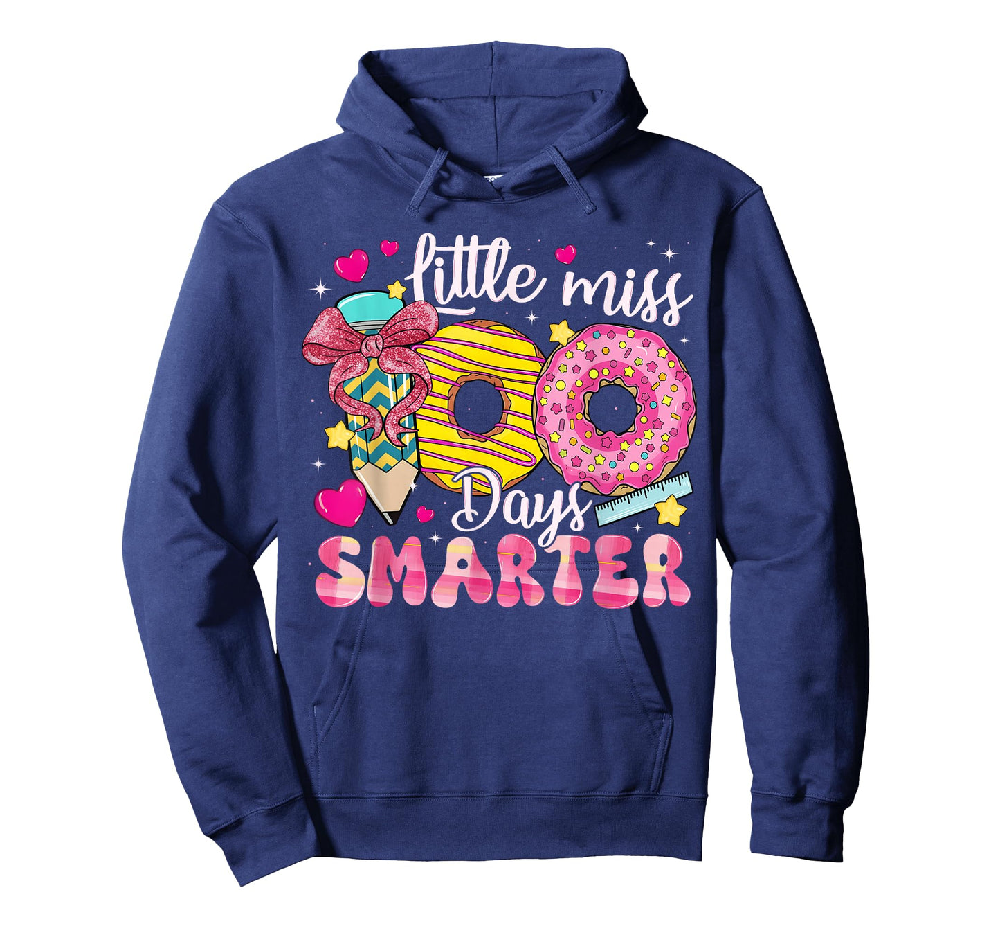 Little Miss 100 Days Smarter Donut 100th Day of School Girl T-Shirt