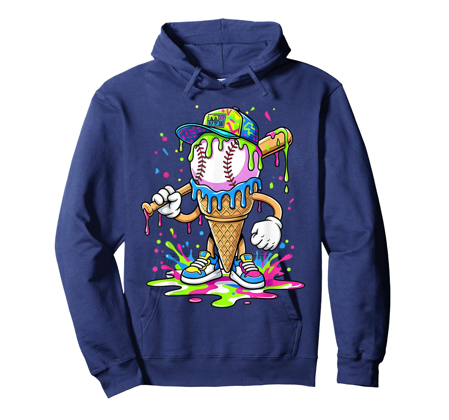 Baseball Drip for Boys Ice Cream Drip Youth Boys Baseball T-Shirt