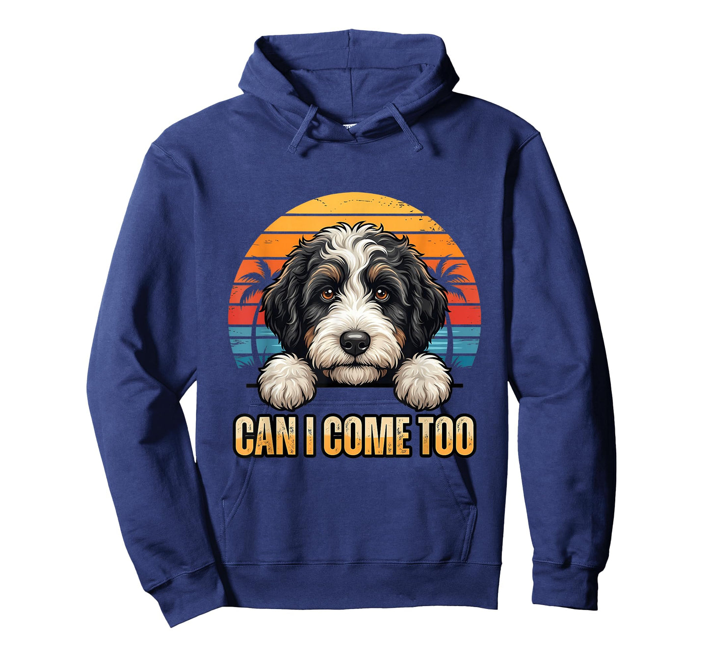 Bernedoodle Peeking Cute Bernedoodle Puppy Art T-Shirt