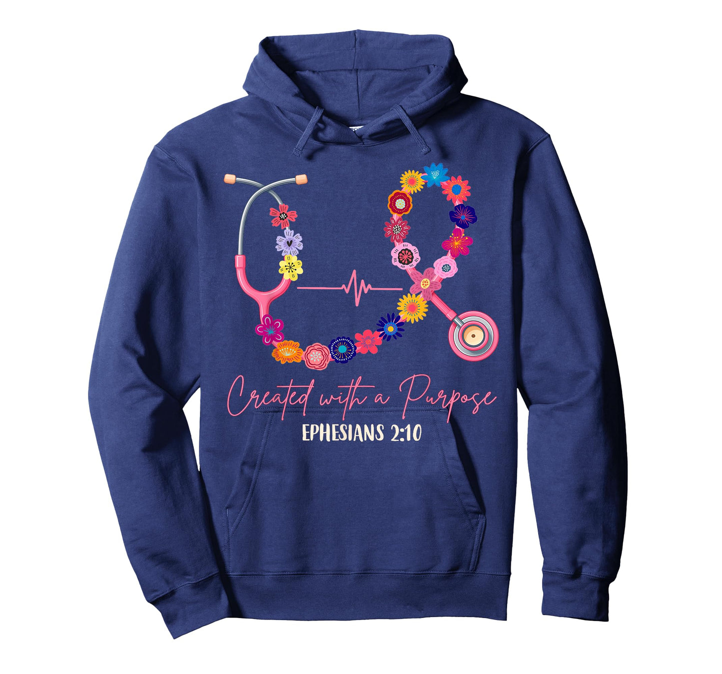 Christian Nurse Stethoscope Medical Created with A Purpose T-Shirt