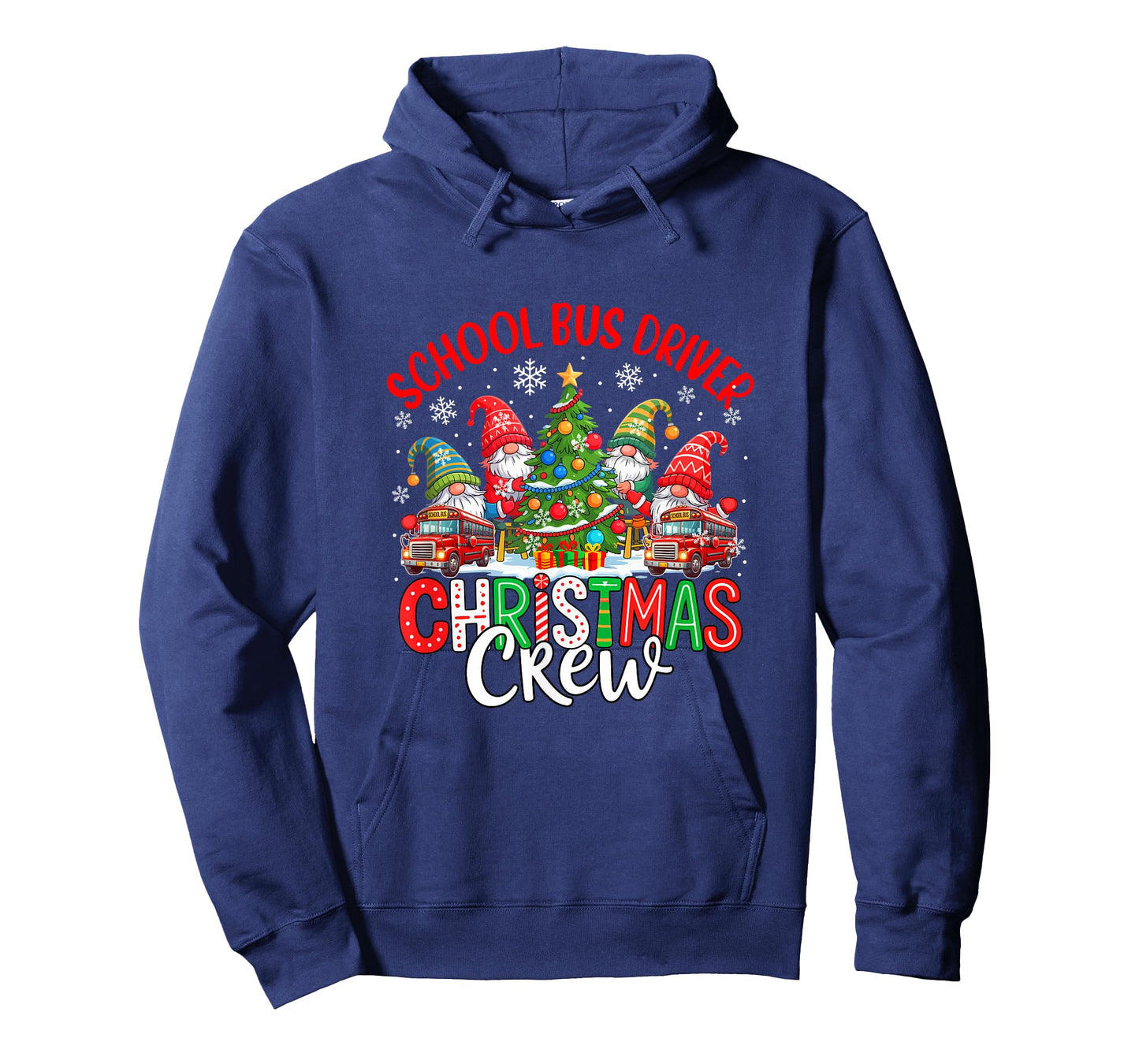 School Bus Driver Christmas Crew Group Gnomes Xmas Tree T-Shirt