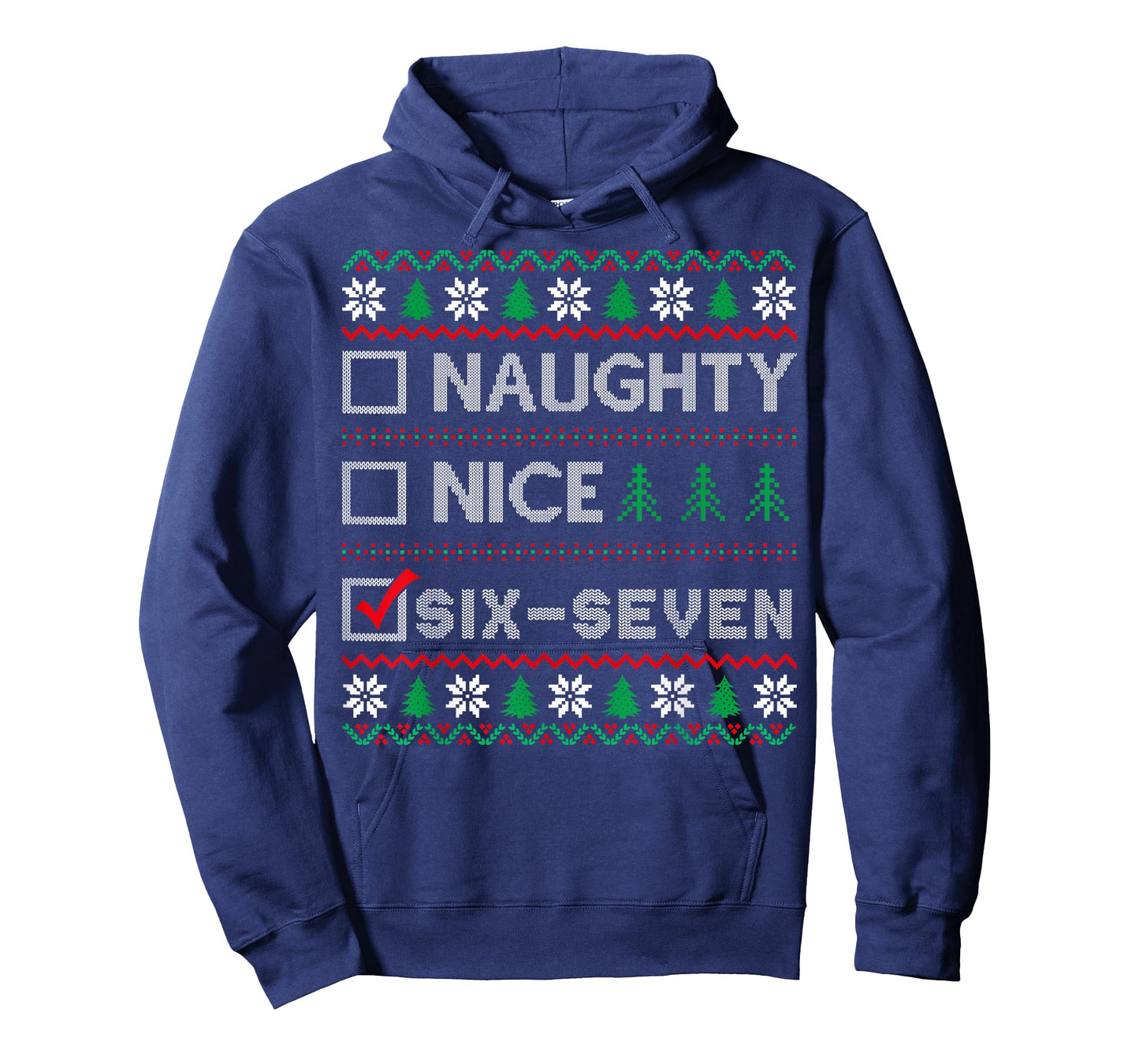 Naughty Nice 6-7 Funny Brainrot Meme Ugly Xmas Six Seven T-Shirt
