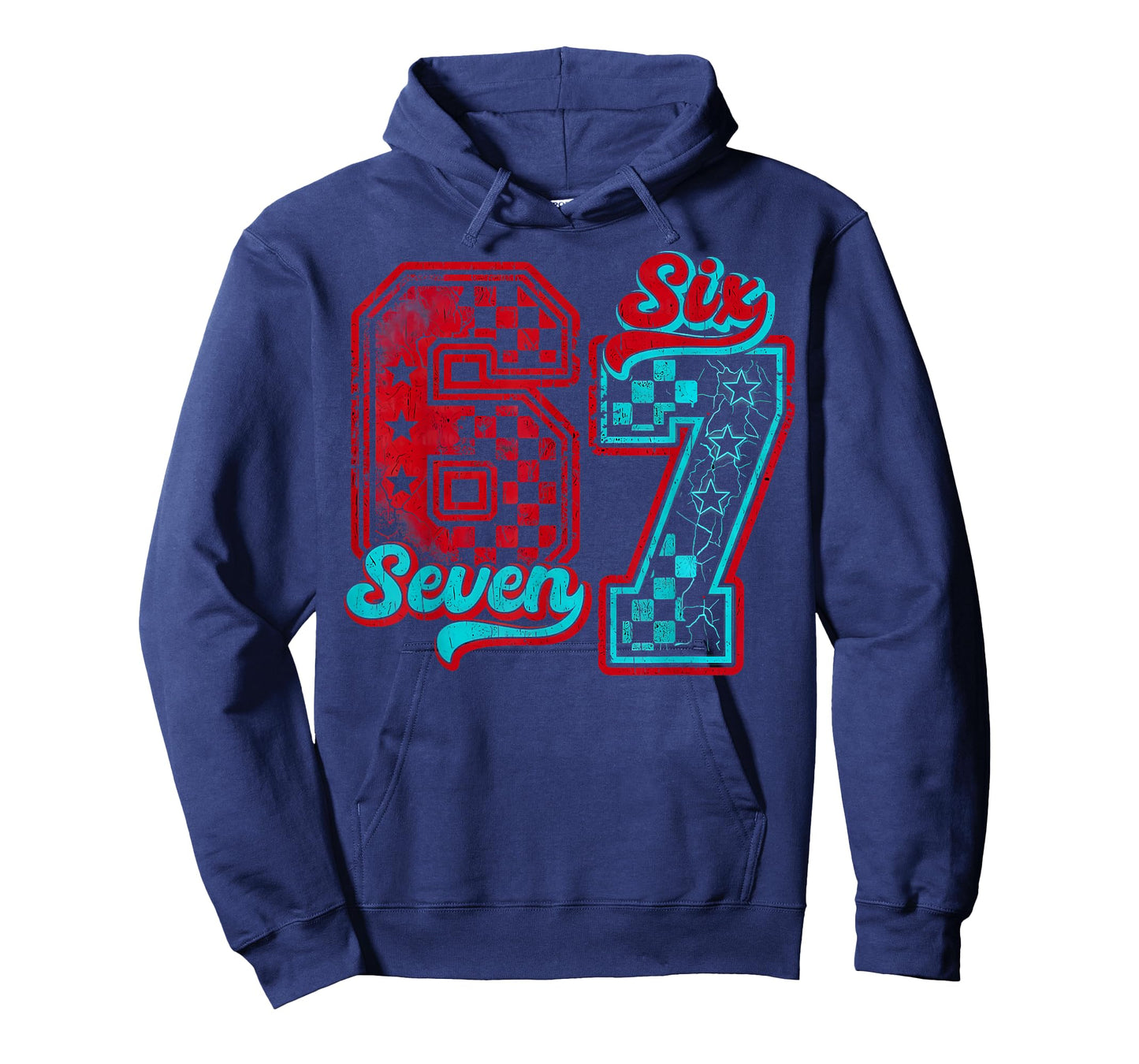 Stranger 67 Things Funny Six Seven Meme Checkered Birthday T-Shirt