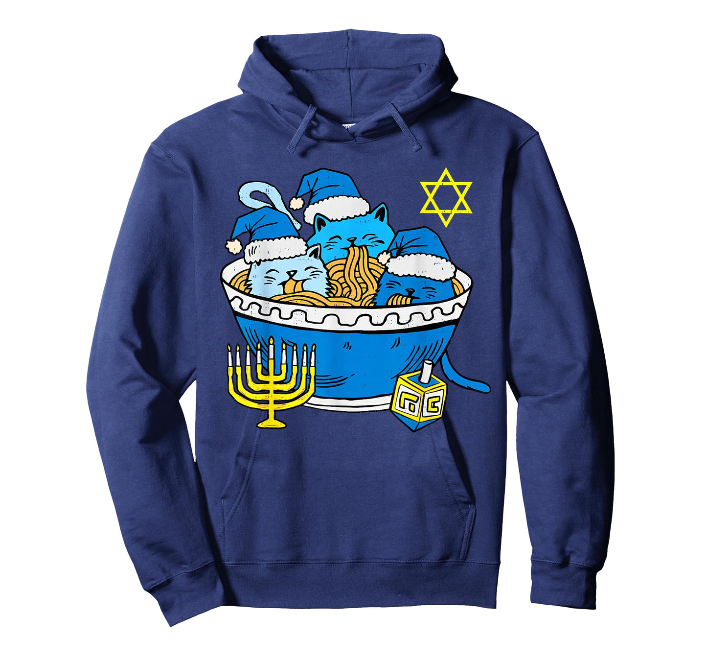 Hanukkah Cat Ramen Anime Kitten Meow Jewish Menorah Chanukah T-Shirt