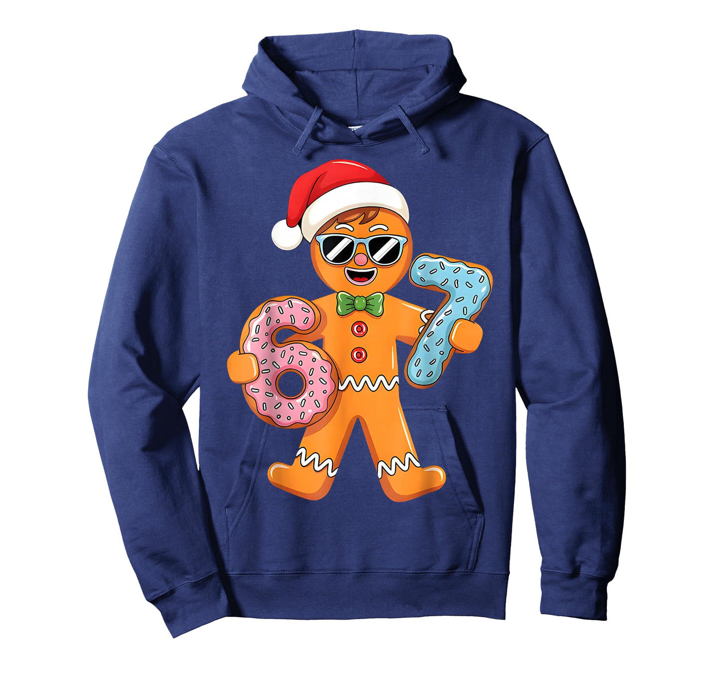 Funny Gingerbread Six Seven 67 Ice Cream Drip Christmas Boys T-Shirt